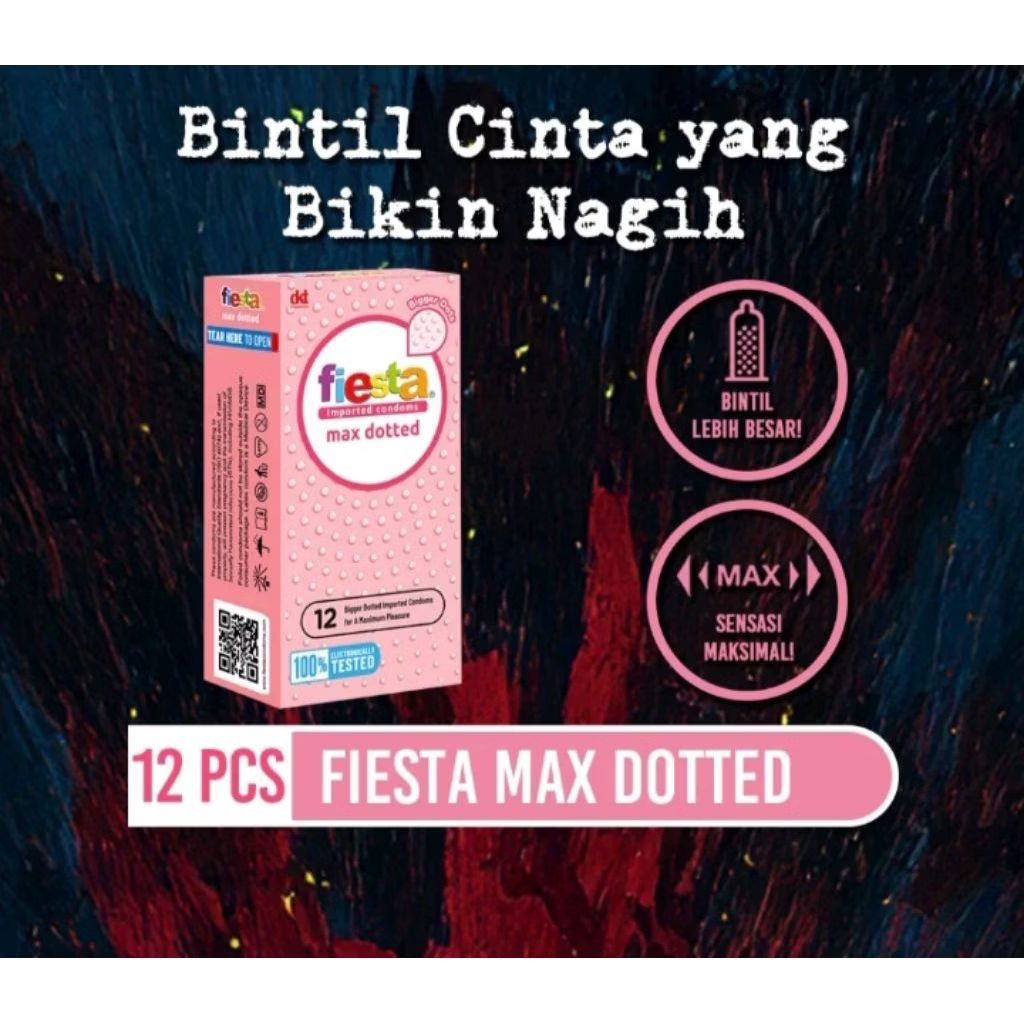 Kondom Fiesta Max Dotted isi 12 bertekstur dotted