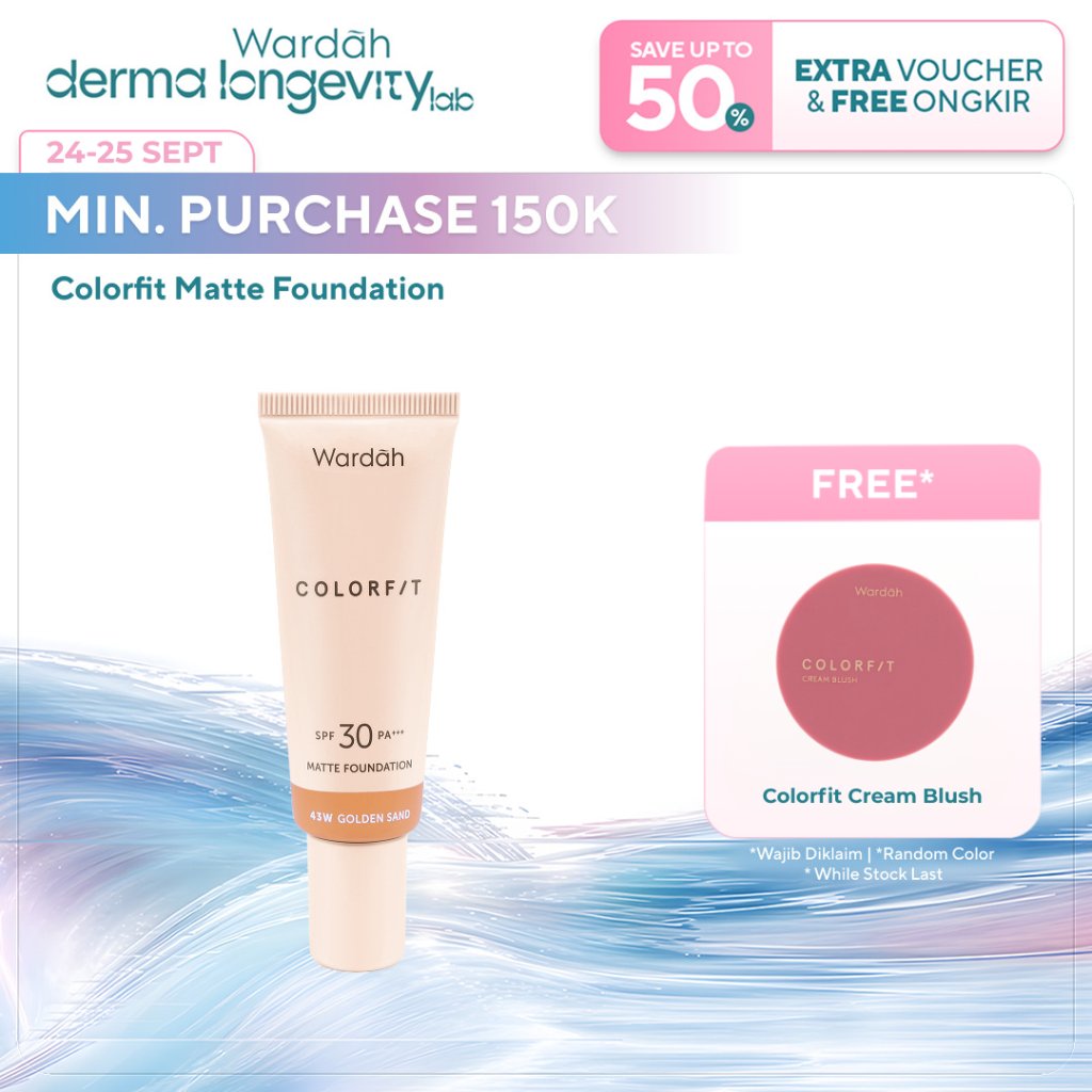WARDAH Colorfit Matte Foundation - Liquid Foundation SPF 30PA++ dengan Oil Control & Tahan Lama Hing