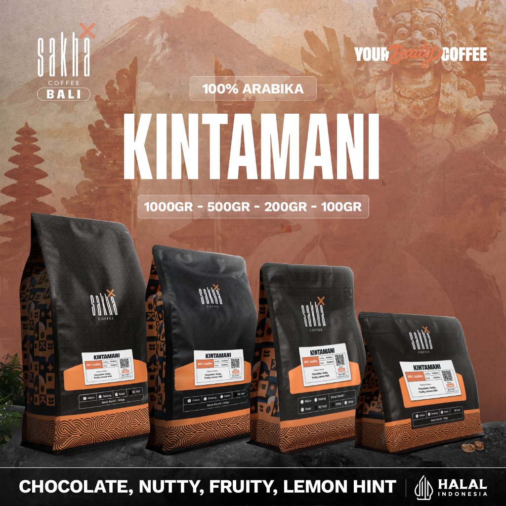 Sakha Coffee Bali - Kopi Arabika Bali Kintamani Arabica Coffee Bean Espresso Manual Brew Biji Bubuk 