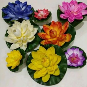 lotus imitasi 17 cm bunga teratai apung dekorasi kolam akuarium