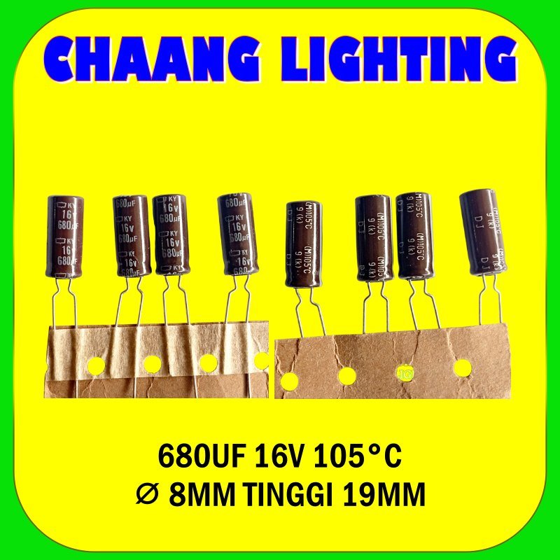 680UF 16V 105°C CAPASITOR ELCO 680UF 16VOLT 105°C KAPASITOR ELKO 680UF 16V 105°C