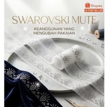 Payet Swarovski Gosok Tempel / Mute Gosok Berlian Instan Motif Renda Baris Etnik untuk Hiasan Gamis 