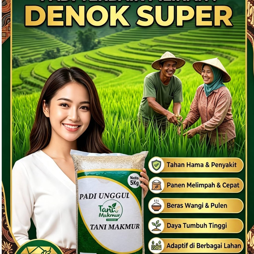 PADI DENOK SUPER KEMASAN 5 KG#TANI_MAKMUR