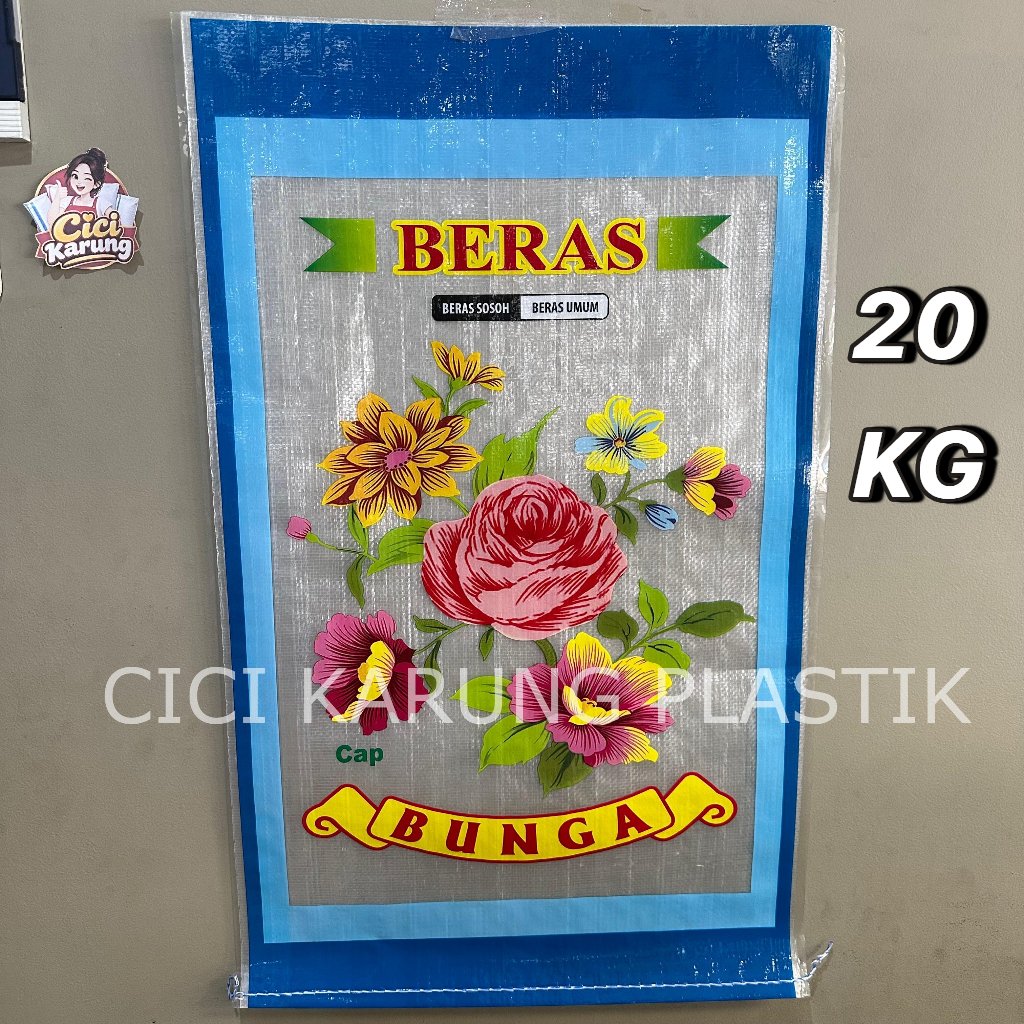 Karung Beras Laminasi Merk BUNGA 20KG