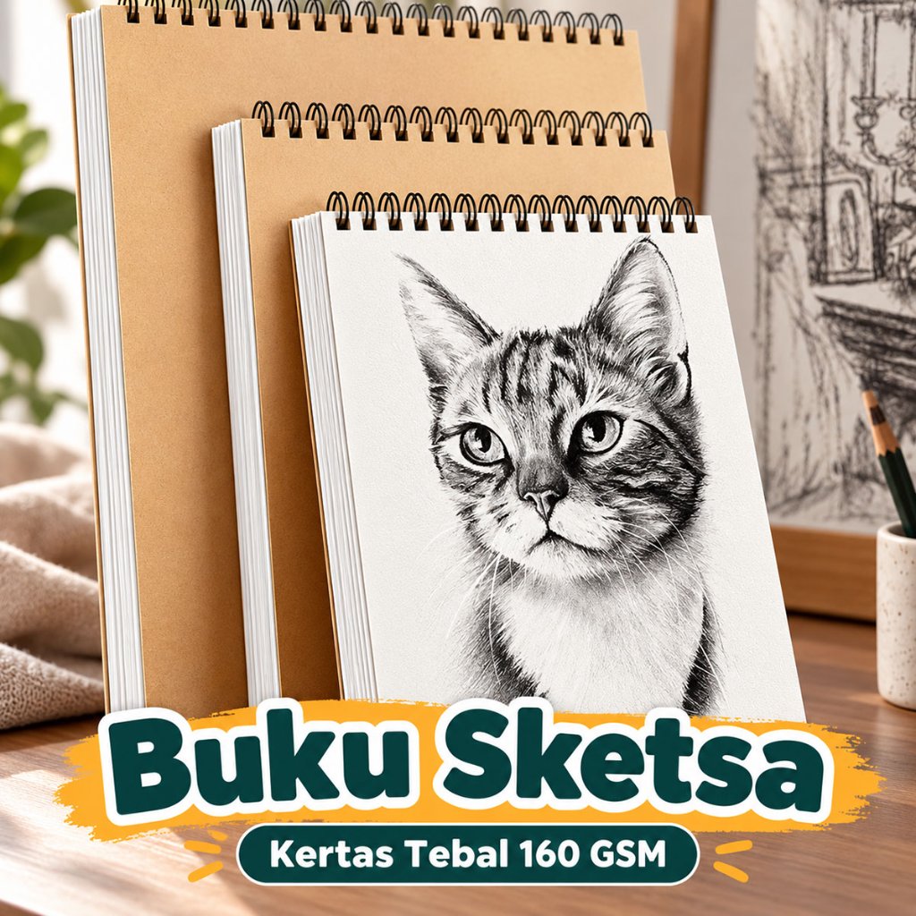 Buku Sketsa 160 GSM Sketchbook Spiral Kertas Tebal Buku Gambar Kertas Gambar untuk Menggambar Meluki