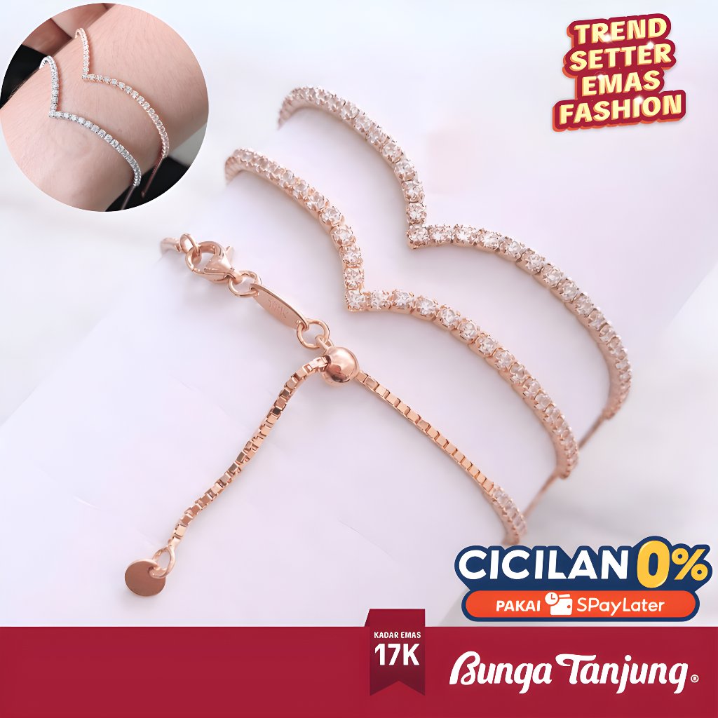 GELANG SERUT AUREL - EMAS 17K - BUNGA TANJUNG GOLD