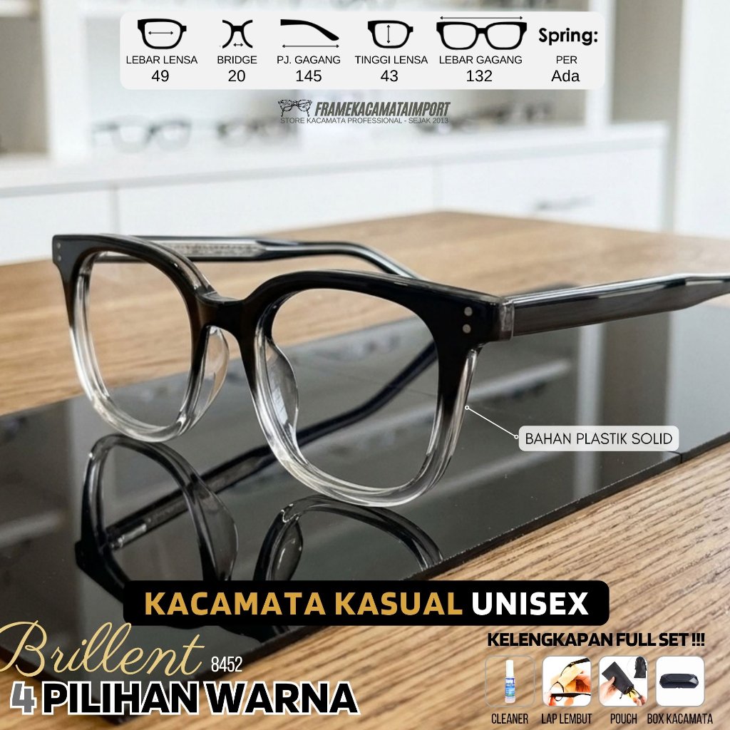 Kacamata ANTI RADIASI Pria Wanita Kacamata Oval Plastik Minus - 0.25 s/d -6.00 Silinder 2 Antiradias