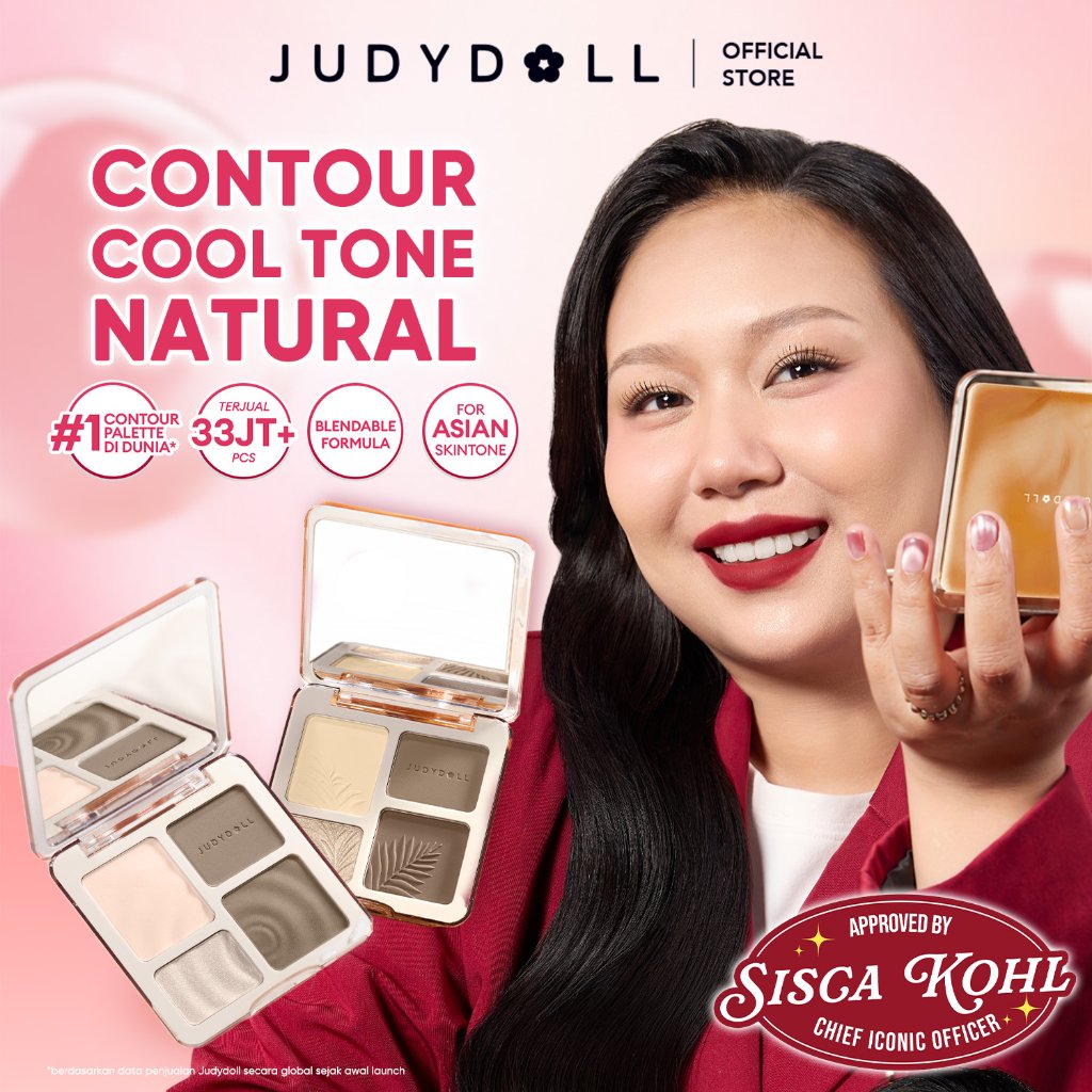 (BEST SELLER) Judydoll Highlight & Contour Palette (Multifungsi Makeup Palette Untuk Hasil Natural 3D)