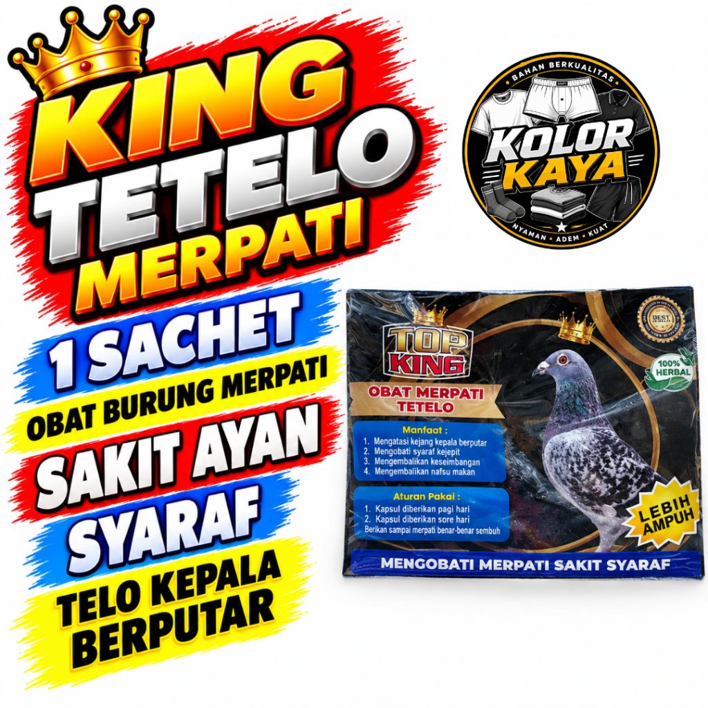 SEDIA KING TETELO MERPATI 1 SACHET OBAT BURUNG MERPATI SAKIT AYAN SYARAF TELO KEPALA BERPUTAR