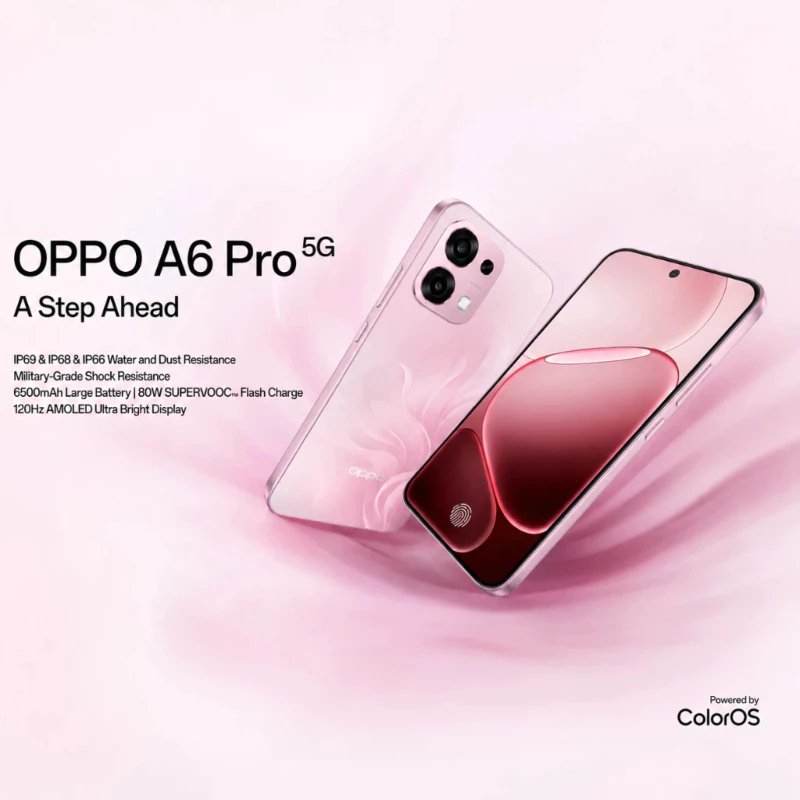 OPPO A6 Pro 5G 8GB RAM+256GB ROM | 6.57-inch 120Hz AMOLED display | 6500mAh Battery Besar Pengisian 