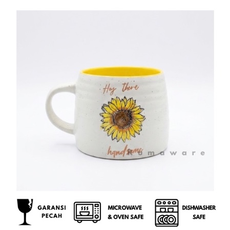 [RUMAWARE] Gelas Mug Bunga Matahari Gelas Mug Sunflower Ukuran 350ml Motif Bunga Matahari