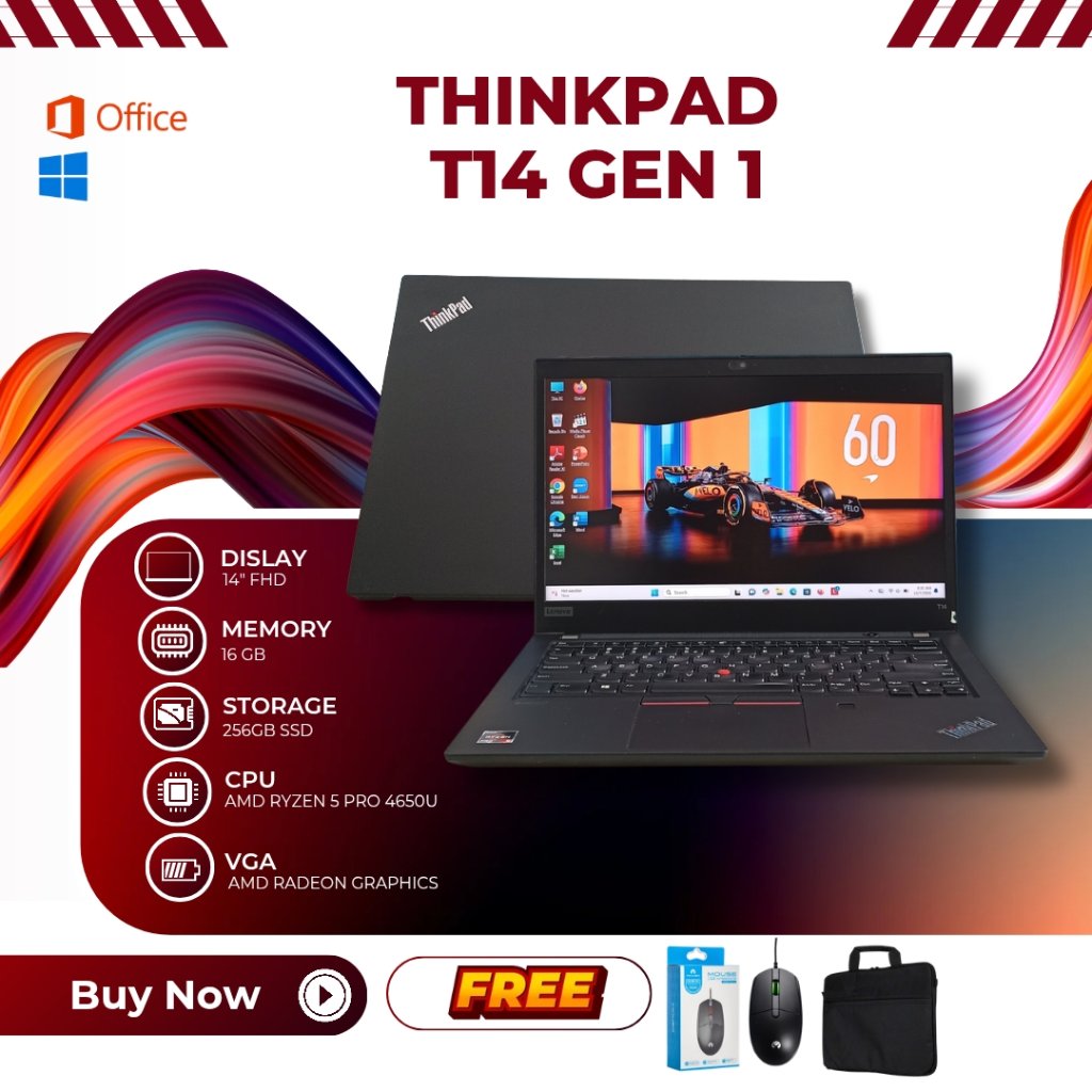 Laptop Lenovo Thinkpad T14 Gen 1 / AMD Ryzen 5pro-4650U / Ram16 / Touchscreen