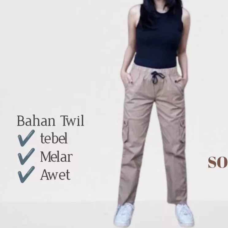 Celana Cargo pants Wanita - Cargo pants - Celana panjang wanita - Celana Baggy premium