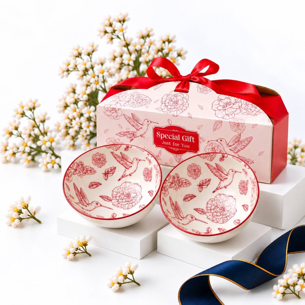 Nexxio Hampers Mangkok Natal Set Premium Bowl / Set Mangkok Hadiah Premium Pernikahan / Gift Set Man