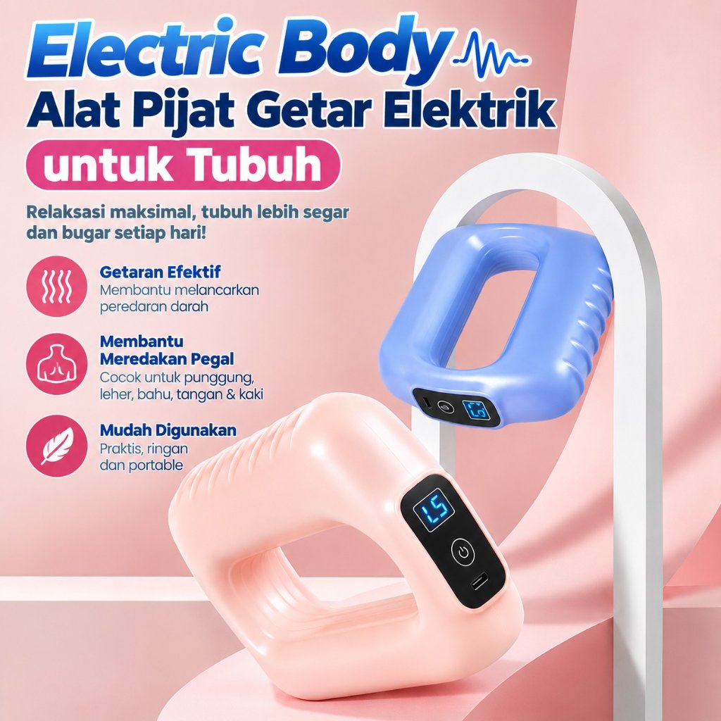 Electric Body Alat Pijat Getar Elektrik untuk Tubuh, Cincin Pijat Kebugaran, Pembentuk Tubuh, Alat P