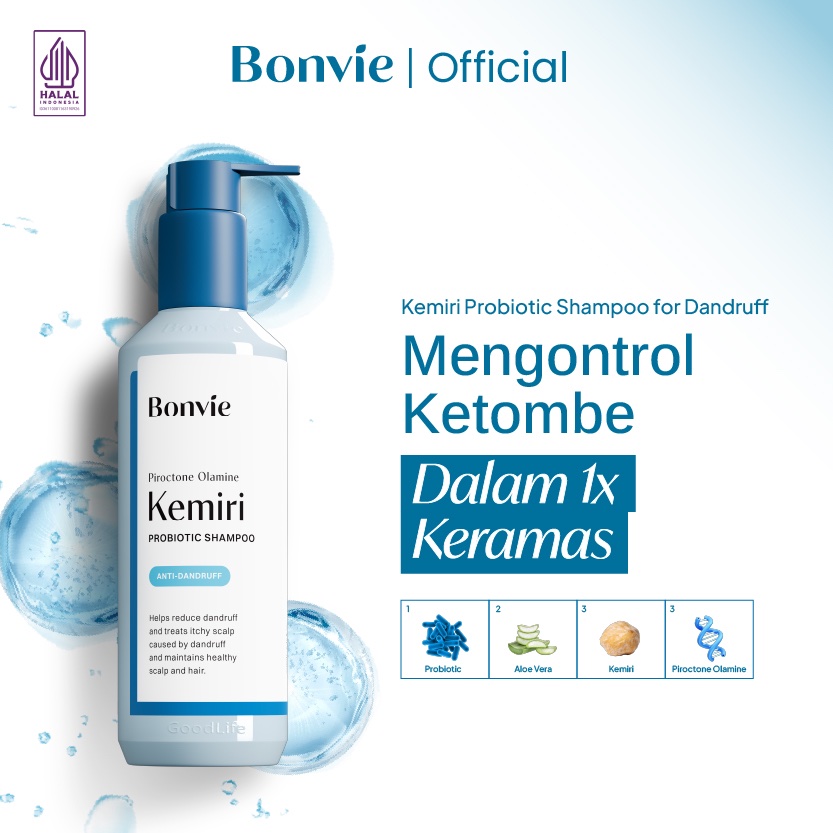 Bonvie Anti Dandruff Probiotic Shampoo- Shampoo NON SLS untuk kulit kepala berketombe