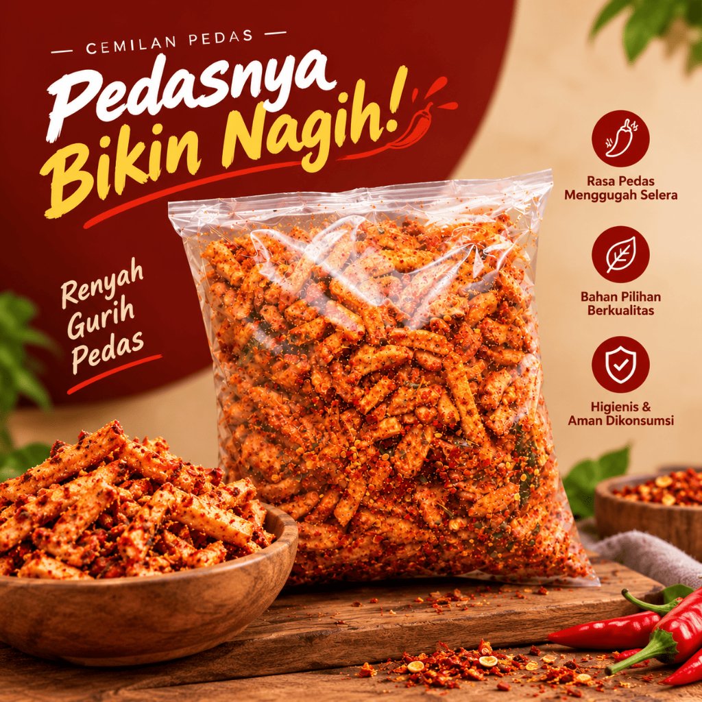 BASRENG DAUN JERUK 1KG / Basreng Pedas Daun Jeruk Isi 1kg / Basreng Daun Jeruk 1kg Extra Pedas