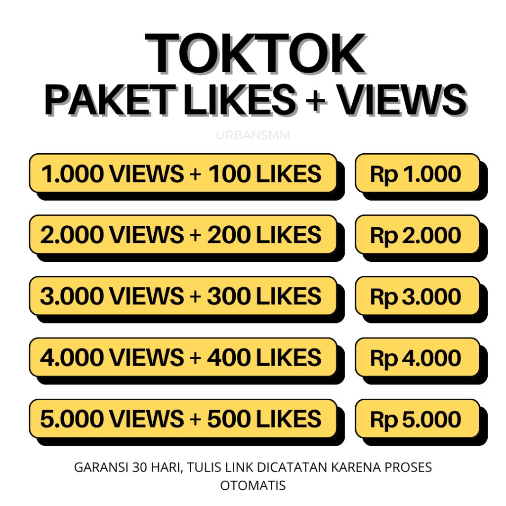 Paket Tiktok Like dan View Tik tok Permanen Bergaransi Real Mix Worldwide Indonesia Viewers & Likes 