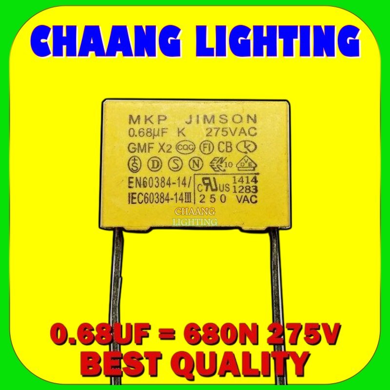 0.68UF 275V CAPASITOR MKT 0.68UF 275 VAC JIMSON BEST QUALITY KAPASITOR MKP 0.68UF 275V 680N 275V