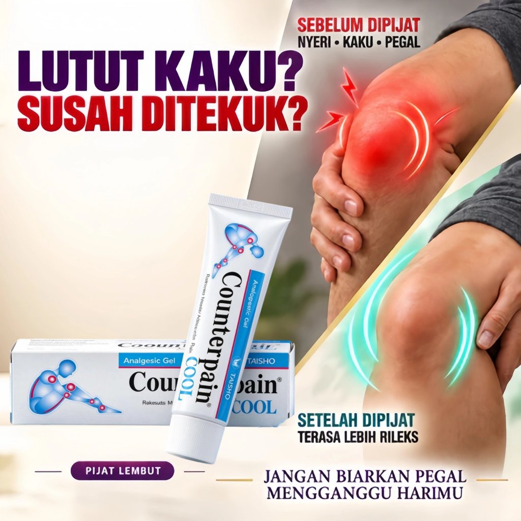 Counterpain Cool Analgesic Gel Obat Pereda Nyeri Otot & Sendi 120G Tanpa Efek Samping