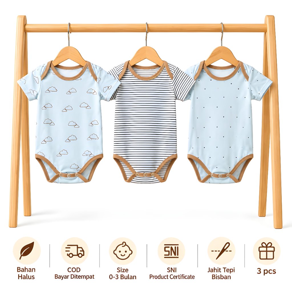 ummababyshop Jumper Segitiga 0-6 Bulan Baju Bayi Kado Murah Gift Set Baby Newborn Perlengkapan Bayi