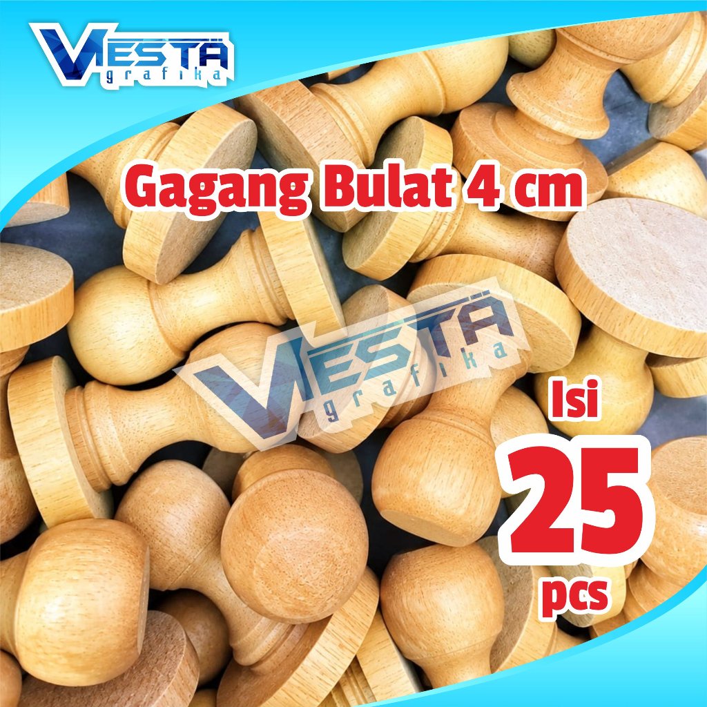 Gagang Stempel Kayu Bulat Diamter 4 cm