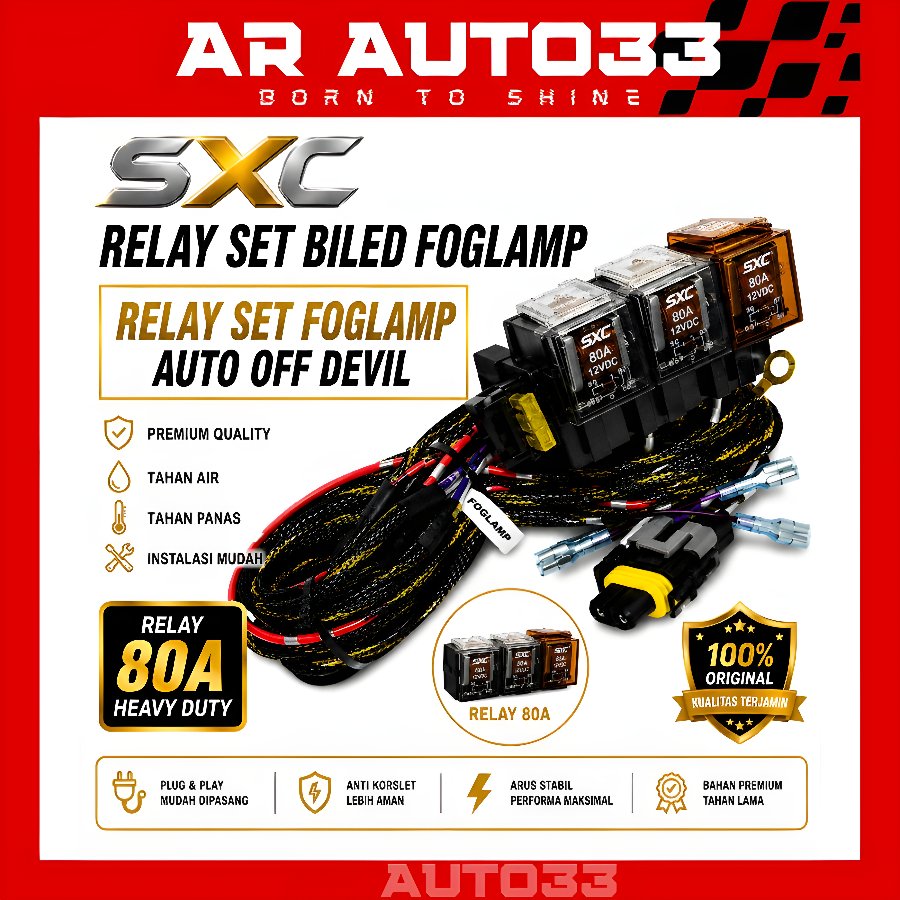 ORIGINAL PREMIUM KABEL RELAY SET BILED FOGLAMP UNIVERSAL MOBIL AUTO OFF DEVIL EYE RELAY FOGLAMP
