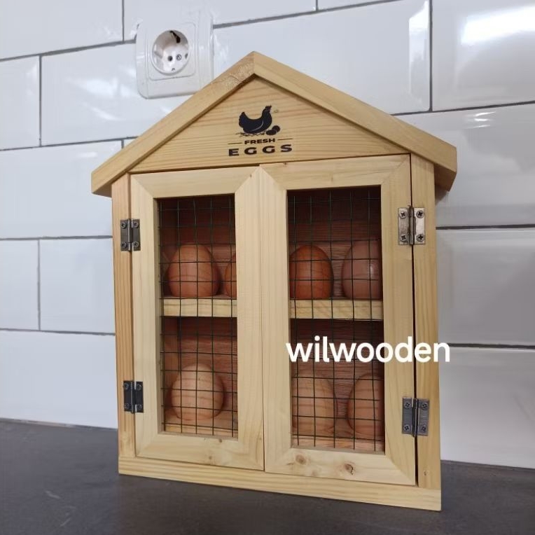 Rak telur aesthetic | Rak penyimpanan telur | Rak telur kayu jatibelanda