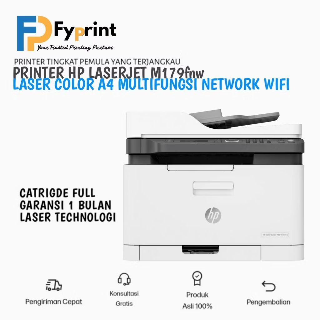 Printer hp laserjet m179fnw printer second siap pakai berkualitas printer hasil lelangan kantor bagu