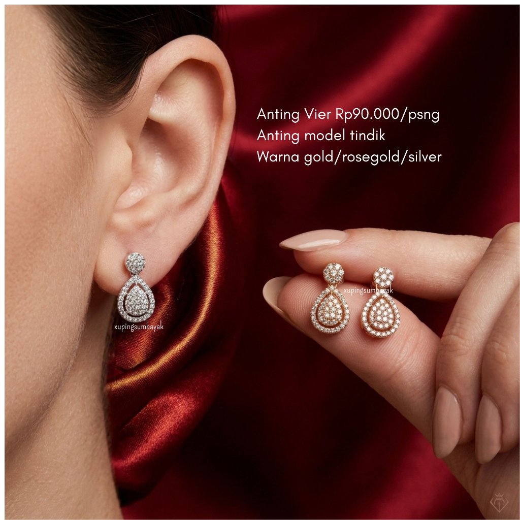 anting labu AV123. xuping titanium tembaga  medan