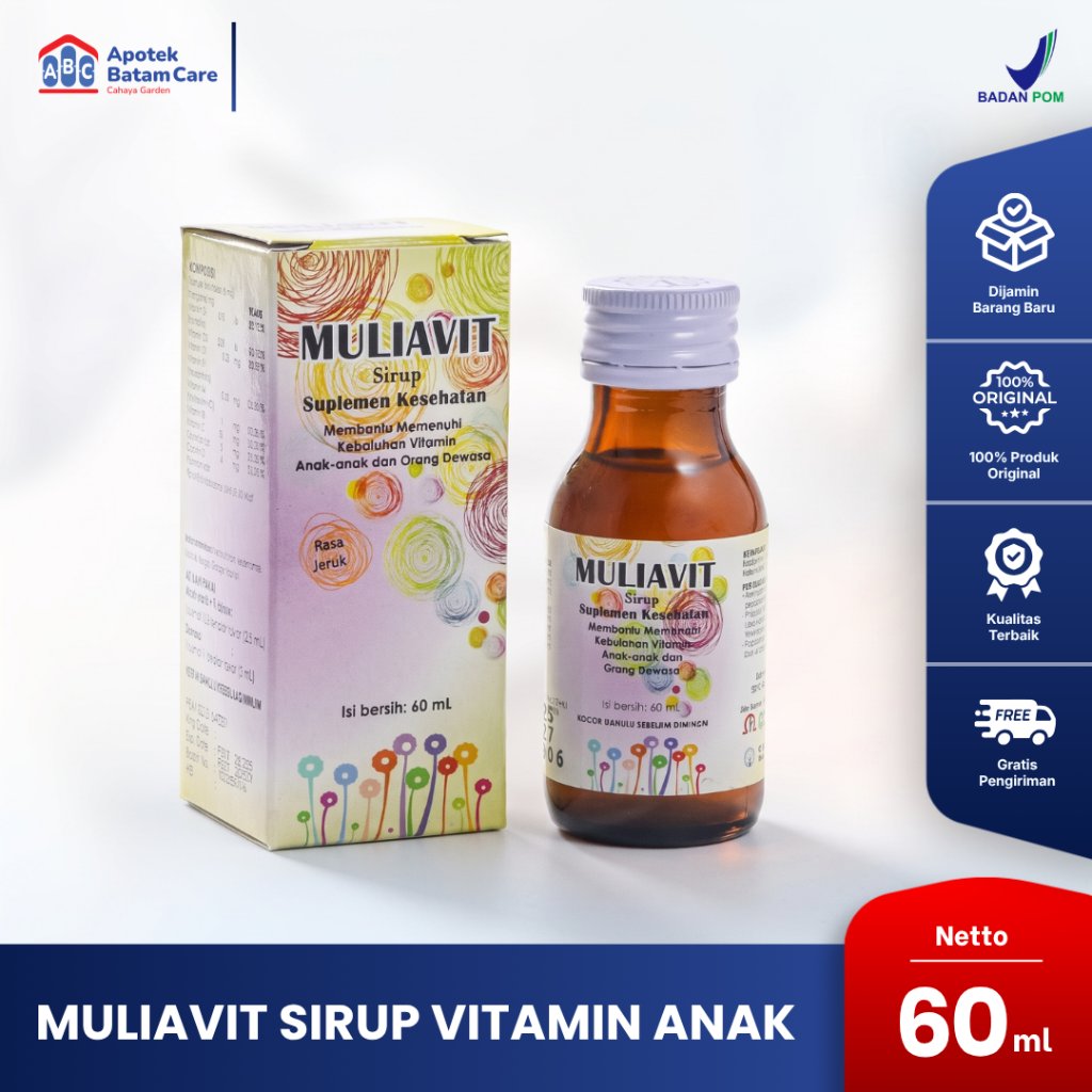 Muliavit Sirup 60 ml vitamin Anak-Anak | Original | Apotek Batam Care