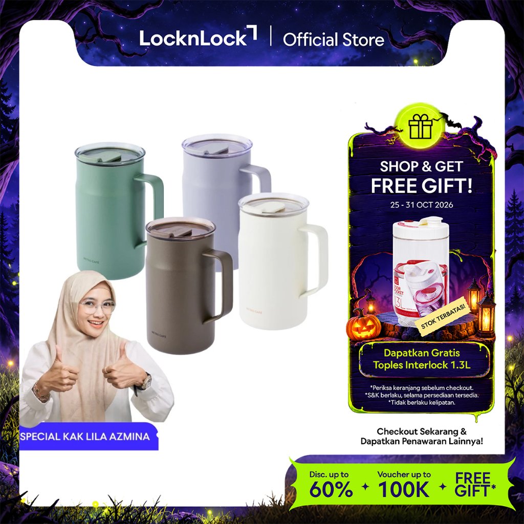 [Kak Lila] LocknLock Tumbler Metro Mug 600ml Tumbler Kopi Stainless - LHC4282