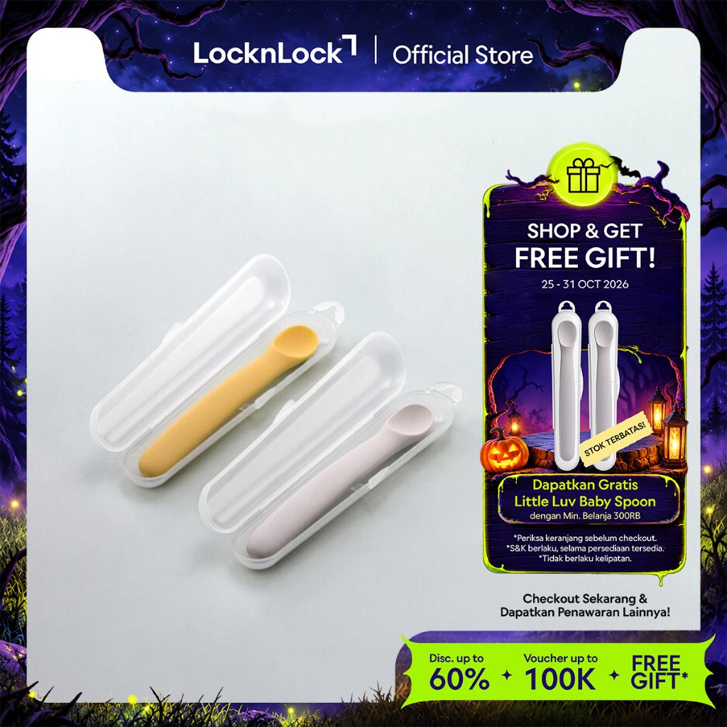 LocknLock LittleLuv Silicone Baby Food Spoon Sendok Bayi 2P - LBB301S2