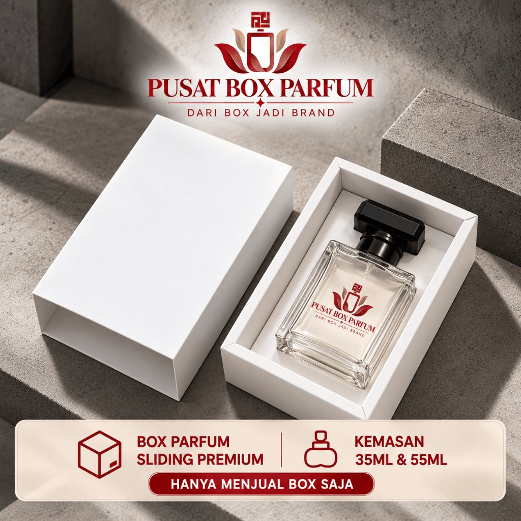 Box Kardus Parfum Sliding Putih Polos 30ML 50ML