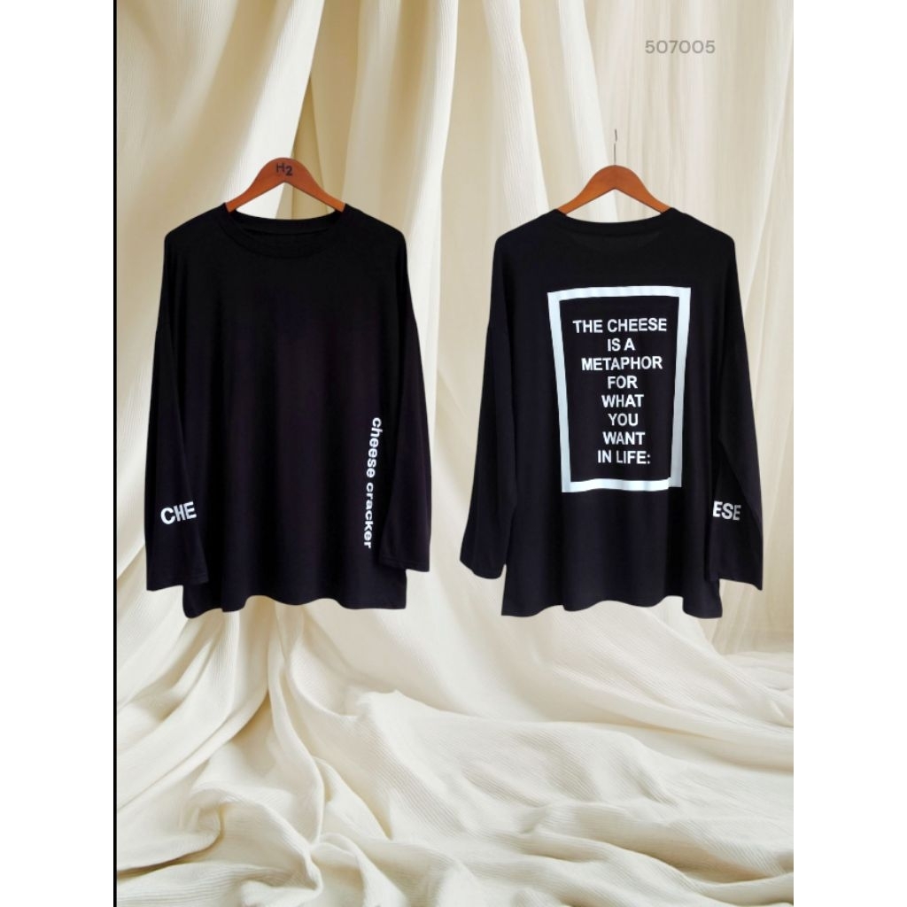 Blus Jumbo Wanita Kaos Rayon - Cheese Bigsize Blouse