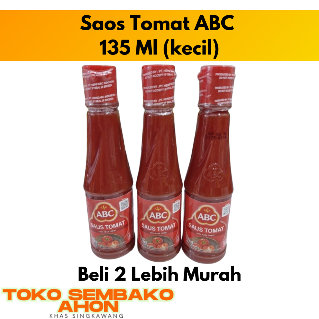 Saus Tomat / Saos Tomat ABC 135 ml (kecil) / Saus Tomat Botol Kecil / Saus ABC Tomat 135ml / Saus Ma