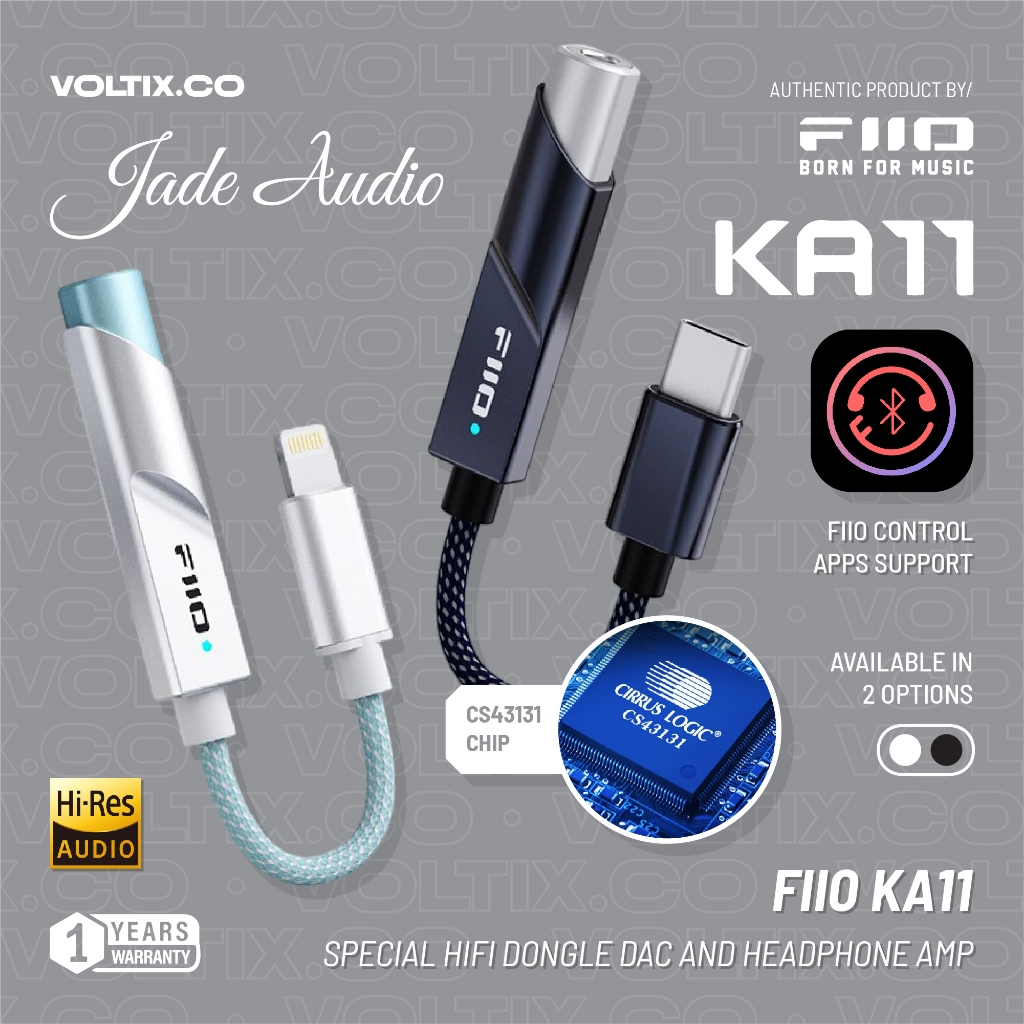 Fiio KA11 / KA-11 / KA 11 Hi-Res Compact Portable DAC & Amplifier Garansi Resmi INTIUM