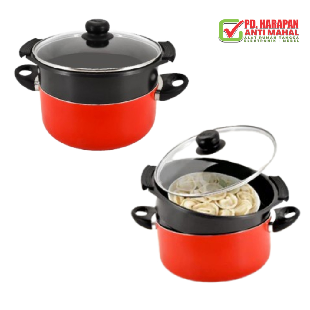 MAXIM VALENTINO DUTCH OVEN STEAMER 24CM (PANCI TEFLON)/ MAXIM VALENTINO OVEN/ PANCI KUKUS