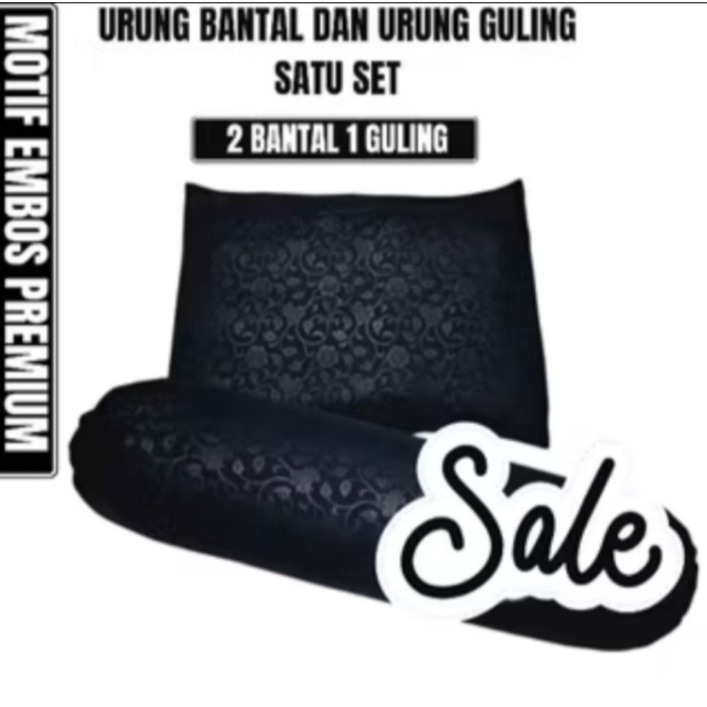 Murah satu set Urung Bantal Resleting Dan Urung Guling Motif Embos