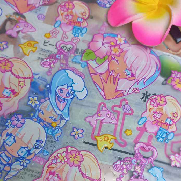 

[ ORIGINAL ] cherrimi - Gal Holiday A6 Transparent UV Stickers