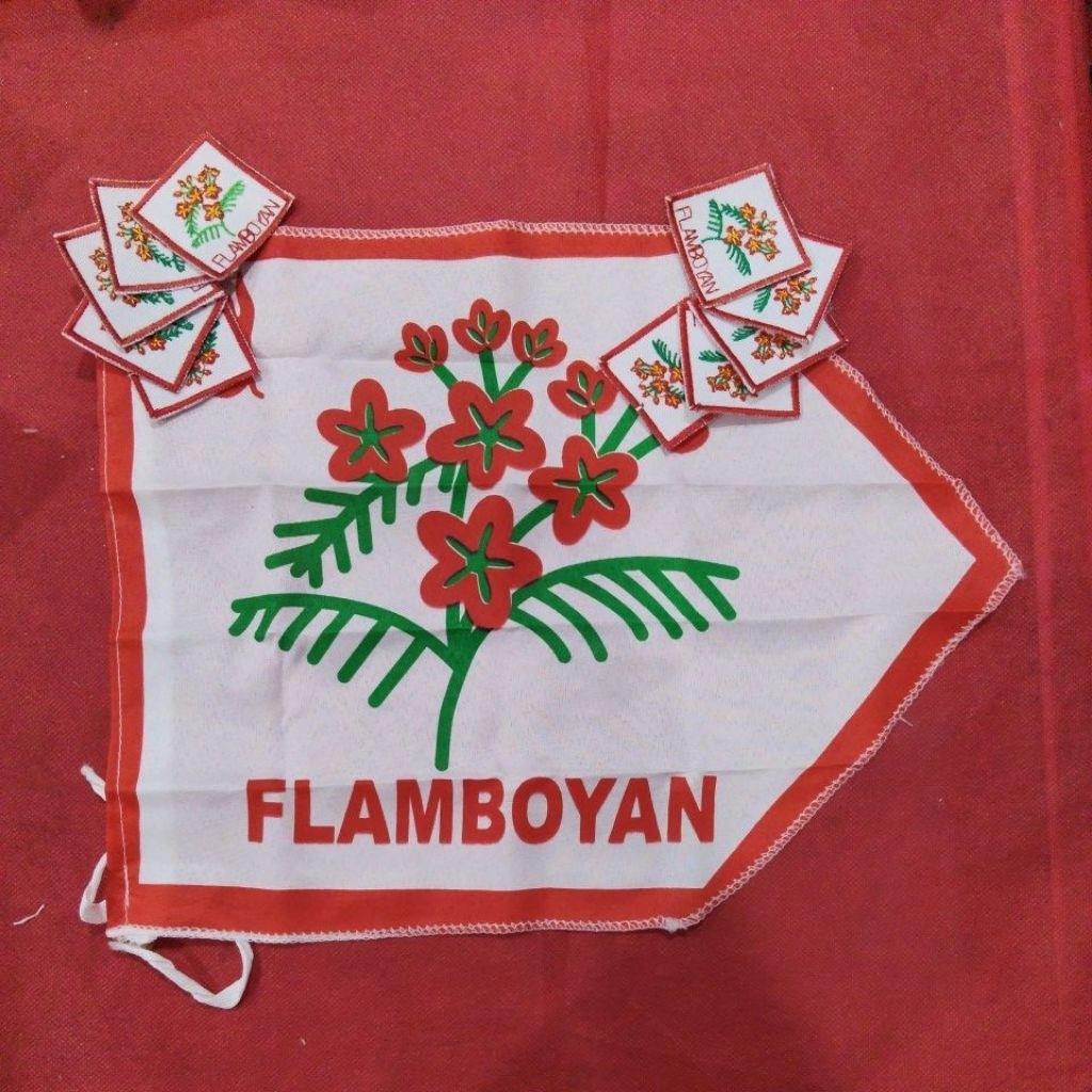 Bet Regu PLAMBOYAN  -  Bet Tanda Regu Bunga Plamboyan Bordir - Badge Regu Pramuka