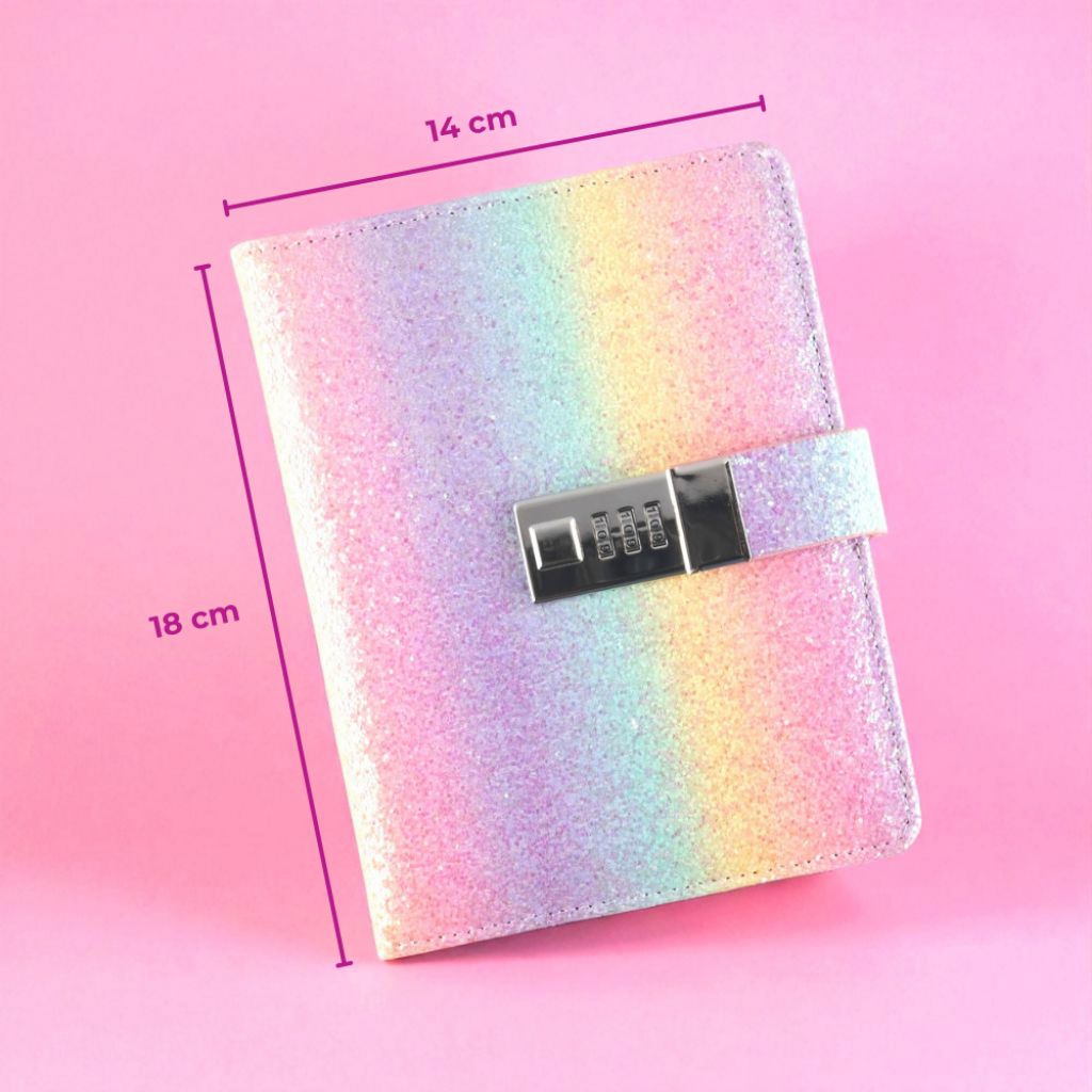 

YAS - Buku Diary Notebook Catatan Jurnal B6 256 Halaman with Lock Rainbow Catatan Agenda Diary 7ROTRY