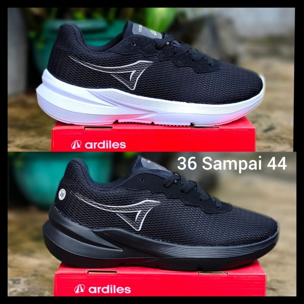 Promo Sepatu Sekolah Ardiles hitam putih hitam polos ukuran 36 sampai 44 bertali