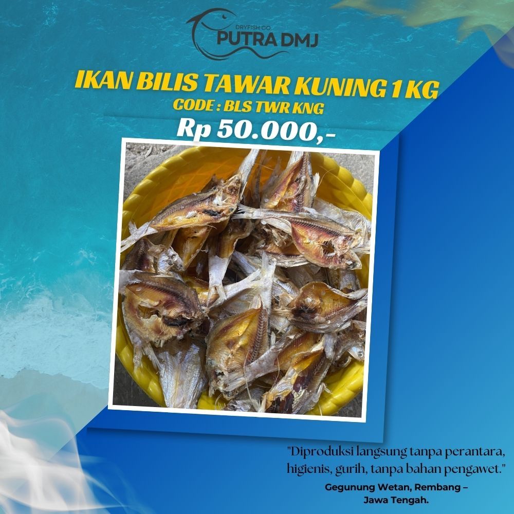 

Ikan Asin Bilis Tawar Kuning 1 Kg – Produksi Rembang Jawa Tengah