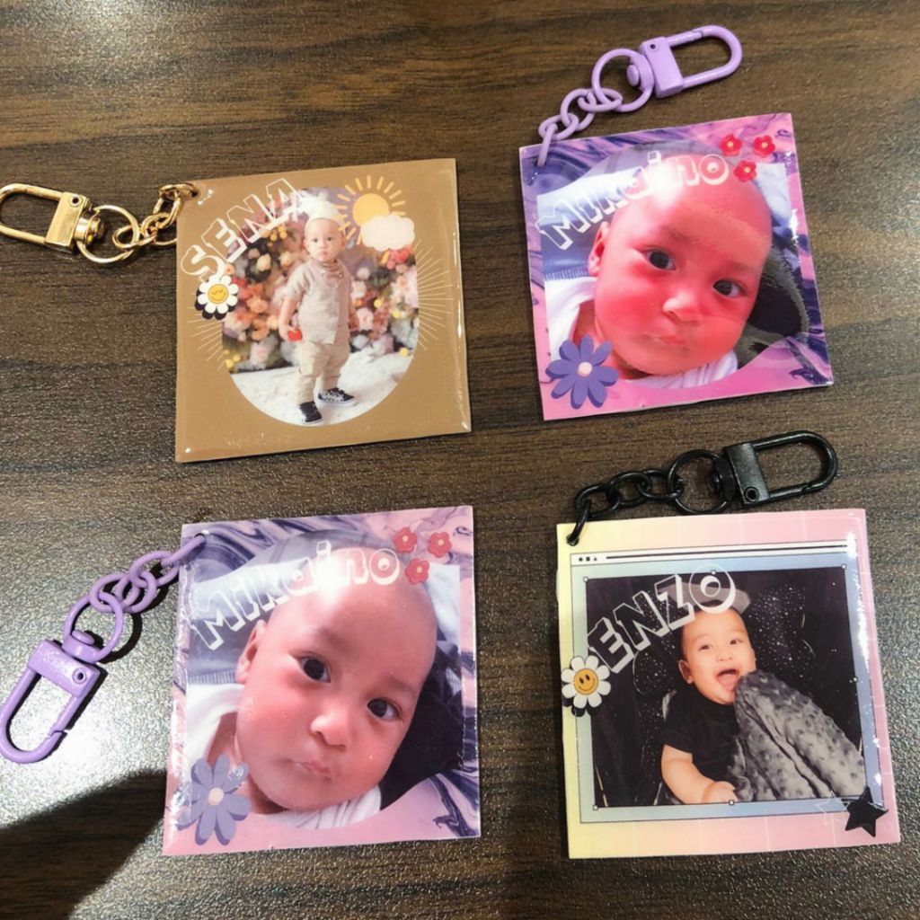 gantungan kunci custom print shrink paper