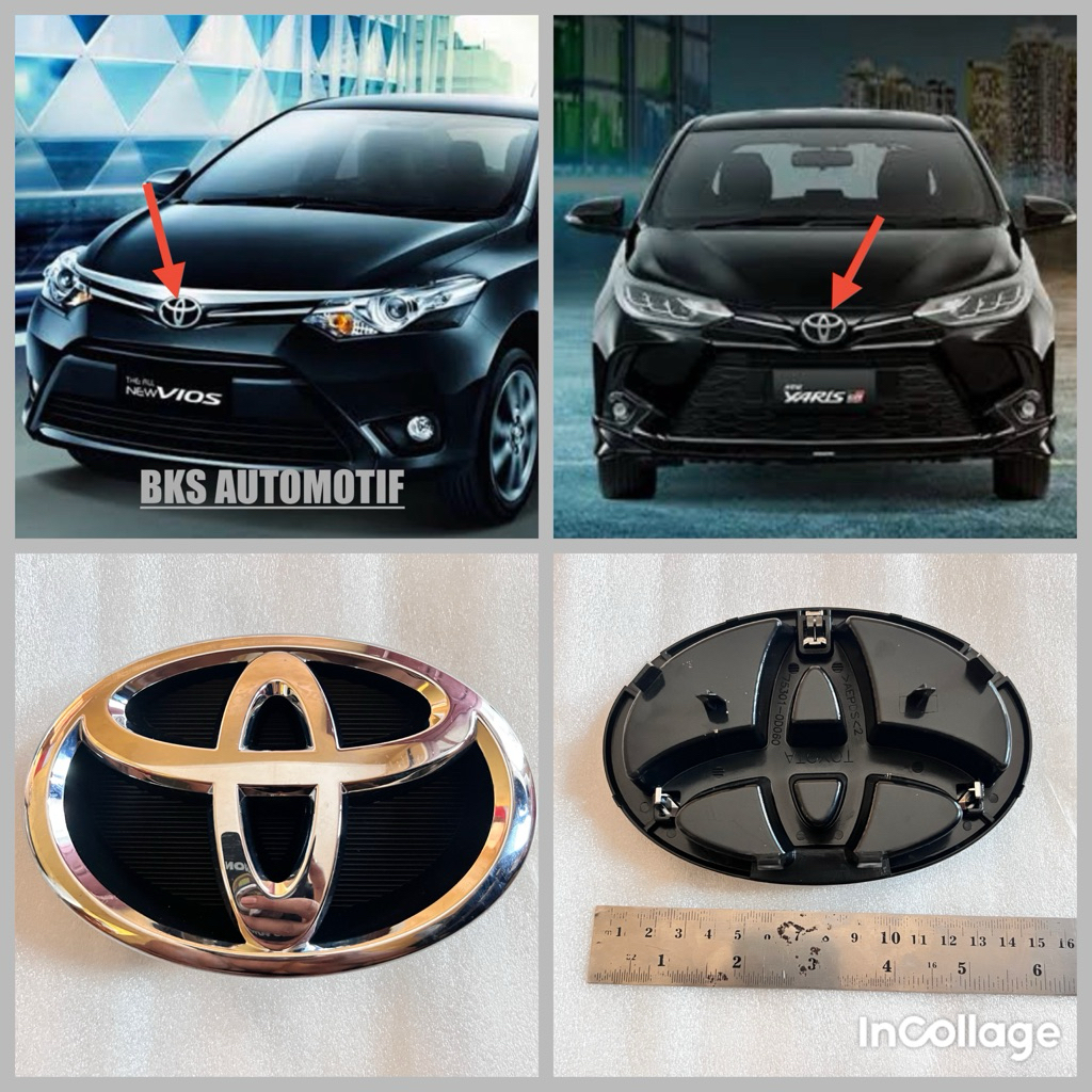 emblem logo grill depan Toyota yaris vios gen3 original