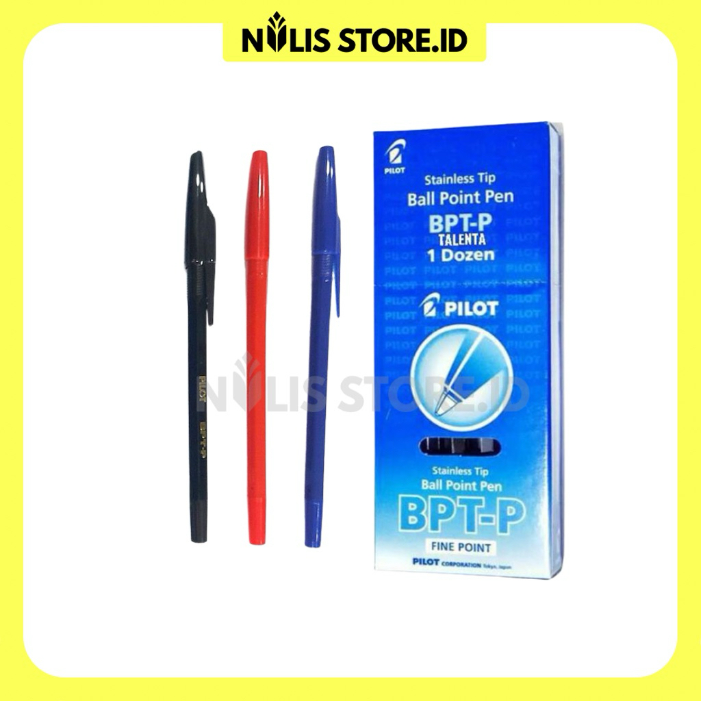 

NULIS | Pulpen Pilot BPT-P (1 pack isi 12) Hitam, biru, merah