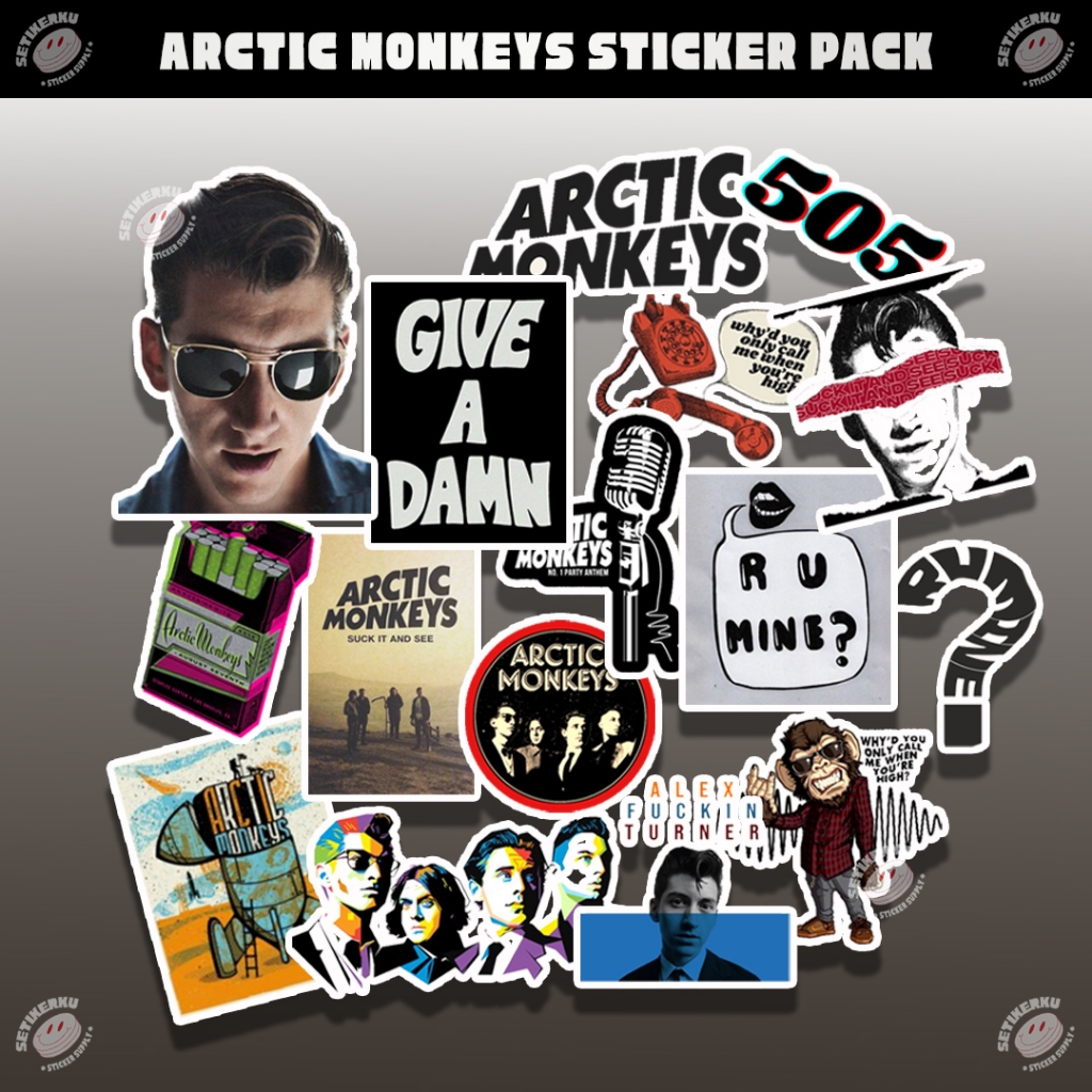 16pcs ARCTIC MONKEYS Sticker Pack A6 | stiker arctic monkeys aesthetic untuk hp laptop koper bahan v