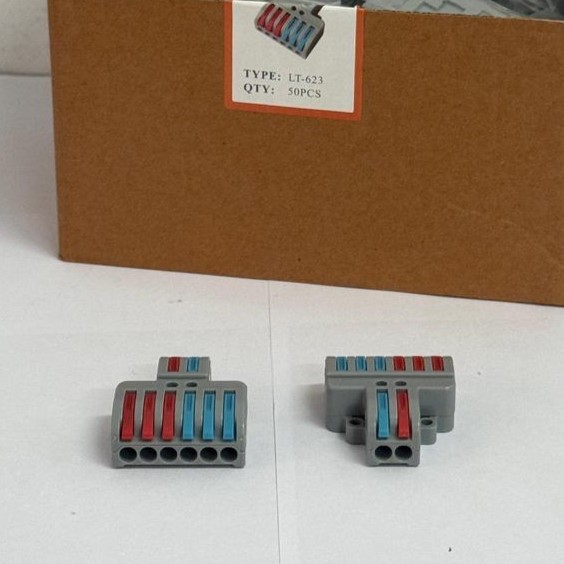 Connector terminal block 3to6 pin pct 623 konektor terminal blok 3 ke 6 sambungan kabel listrik quic