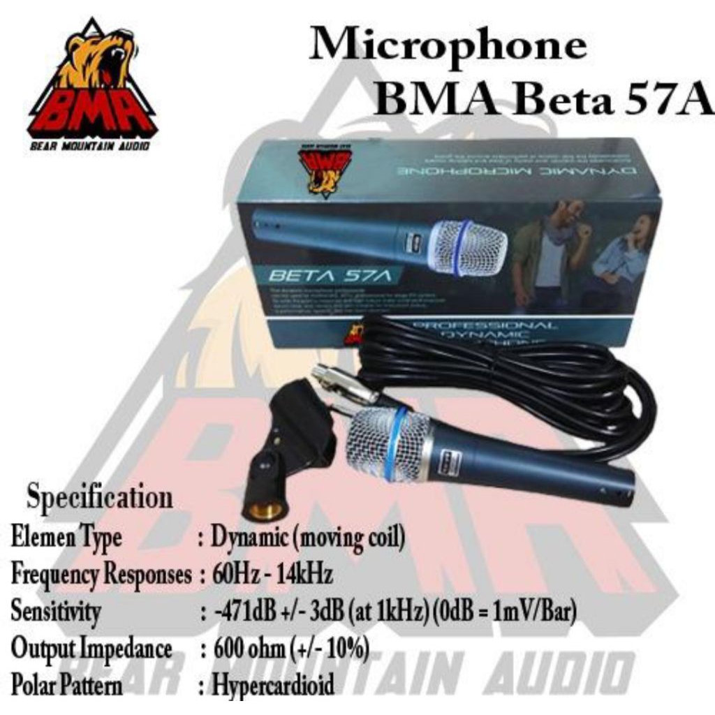 Mic Kabel BMA BETA57A Mikropon BETA 57A Mikrofon Handled